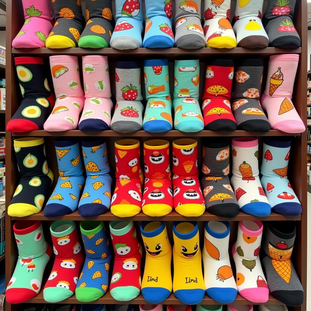 Colorful Food Socks Display