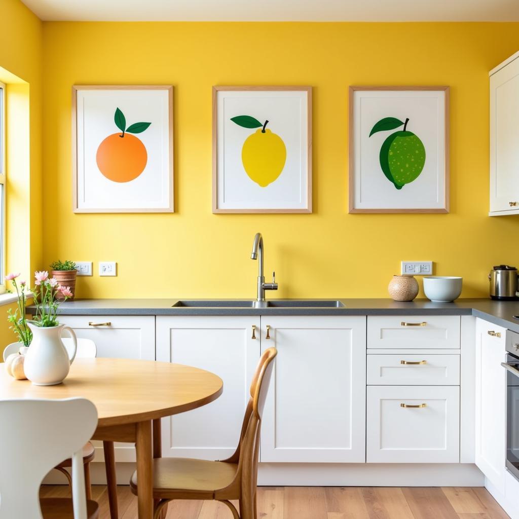 Colorful Fruit Posters Brighten Kitchen