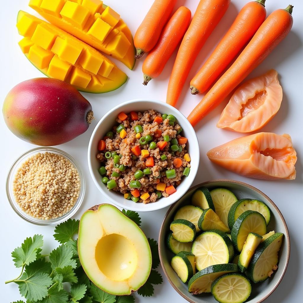 Colorful hermit crab food spread