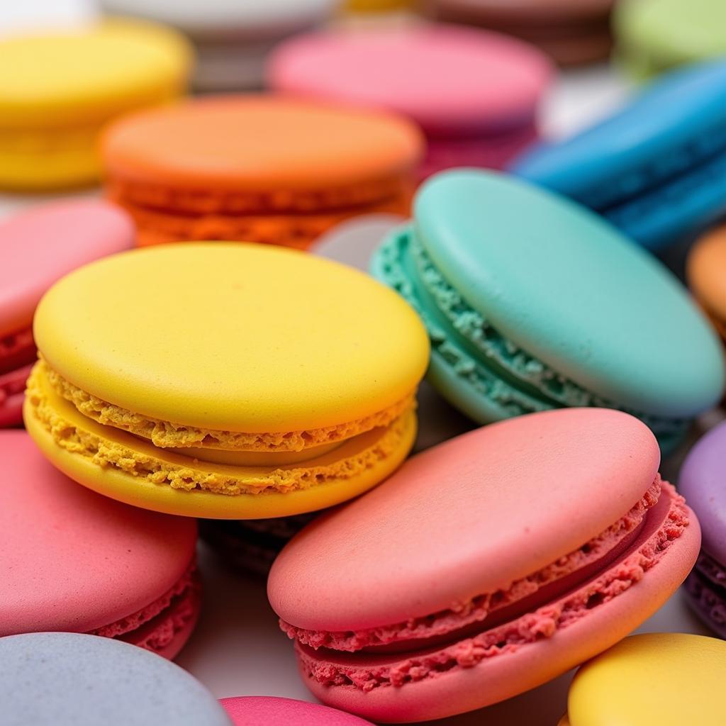 Colorful Macarons Made with Powder Food Coloring