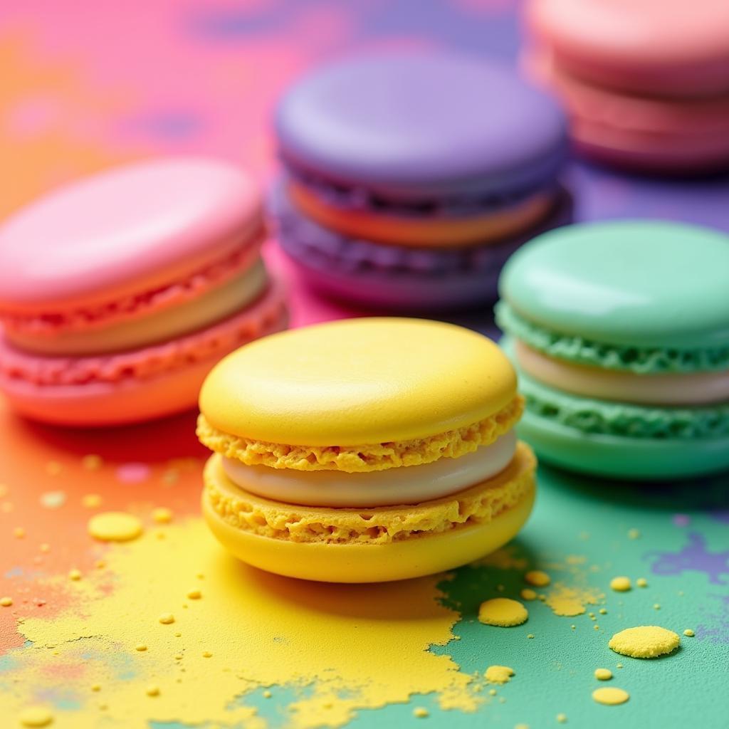 Colorful Macarons with Food Coloring