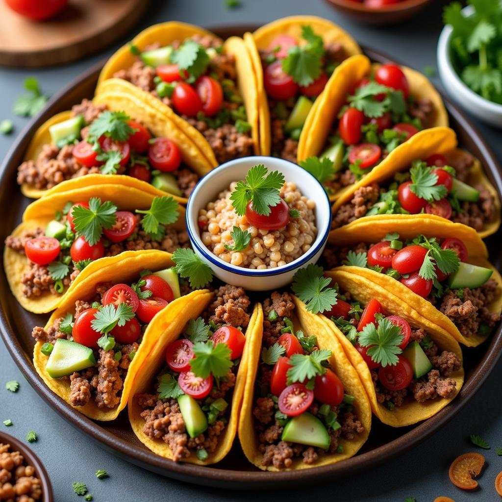 Colorful taco platter