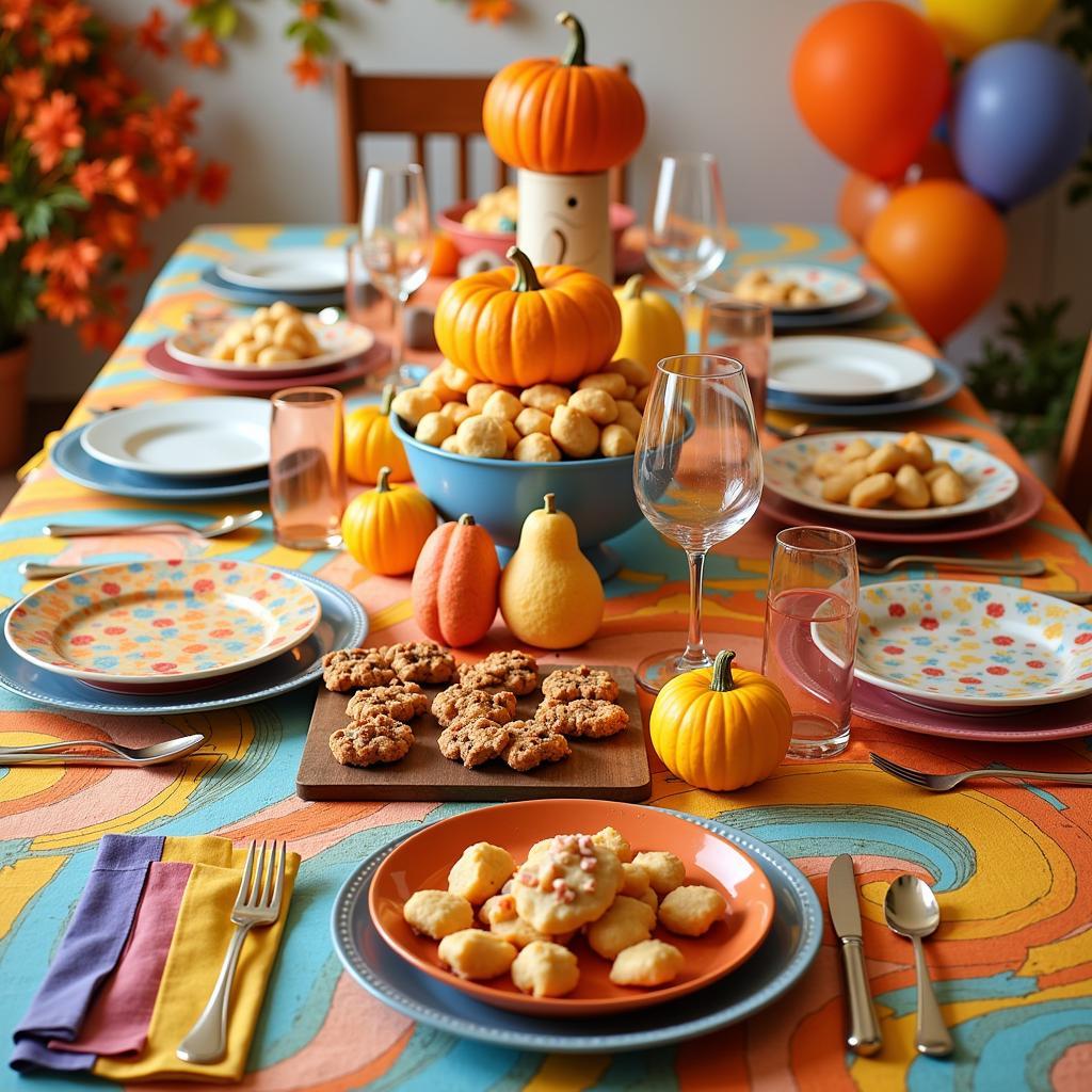 Colorful Thanksgiving Kids' Table Setting