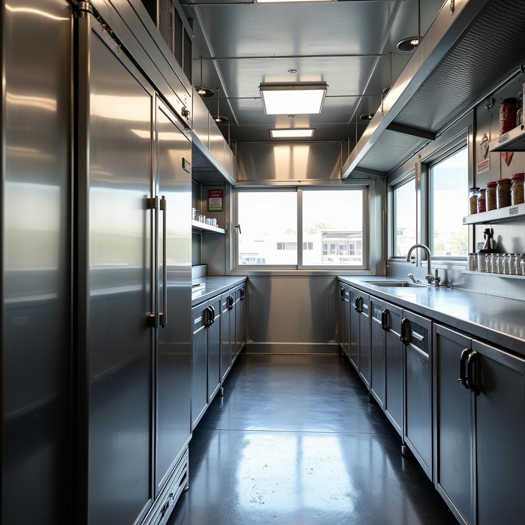 Commercial Refrigeration Units Inside a Modern Food Truck