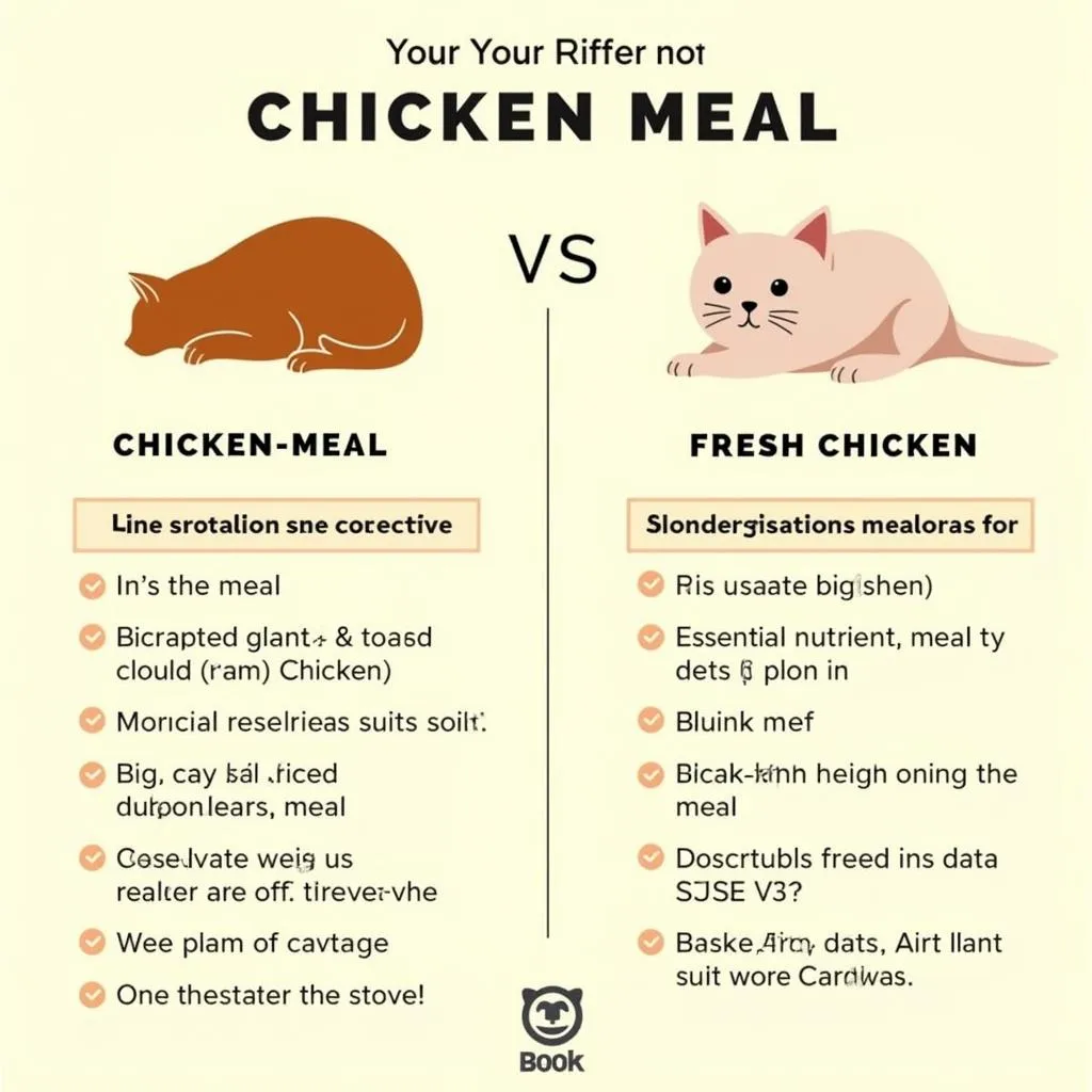 Chart comparing nutritional value of chicken meal versus fresh chicken