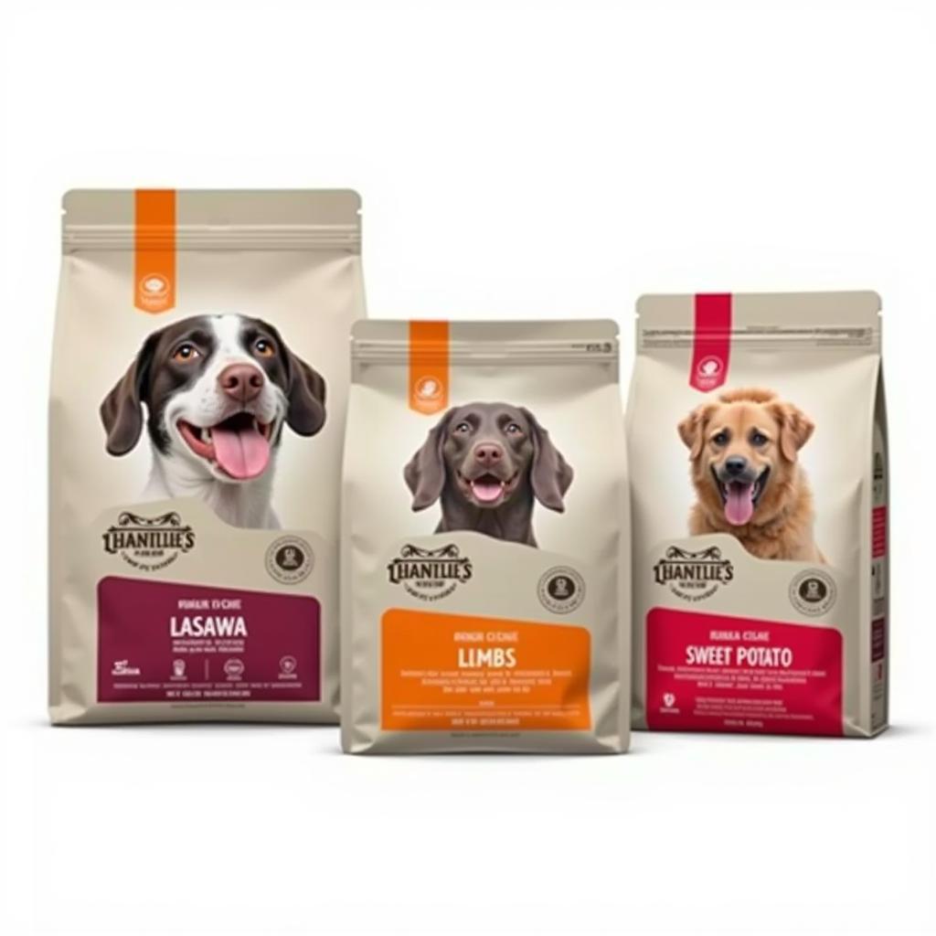 Comparison of various lamb and sweet potato dog food bags