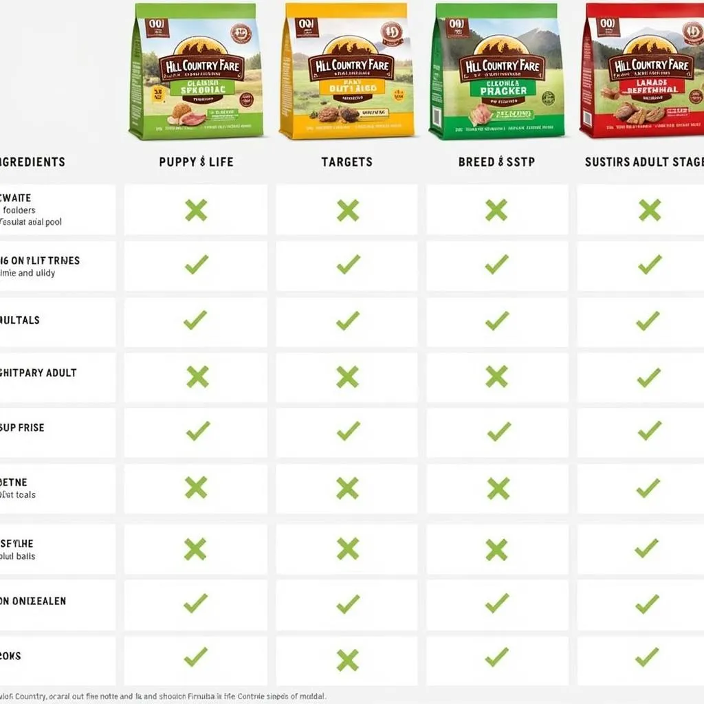 Comparing Hill Country Fare Dog Food Formulas