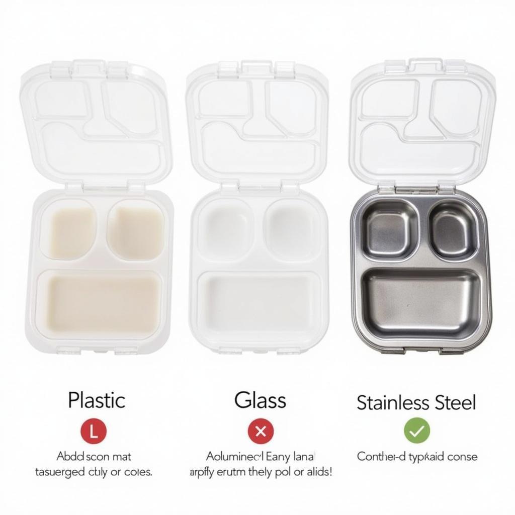 Food containers in various materials