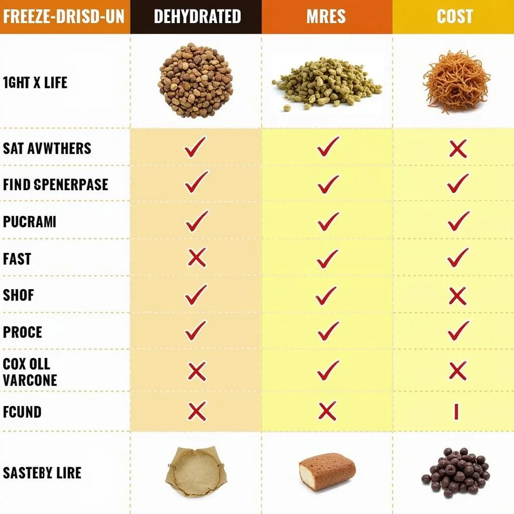 Comparing Survival Food Options