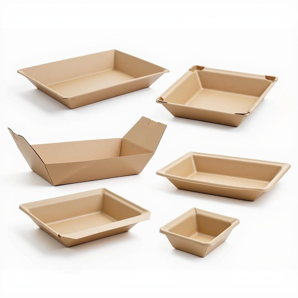 Variety of Compostable Rectangular Food Trays