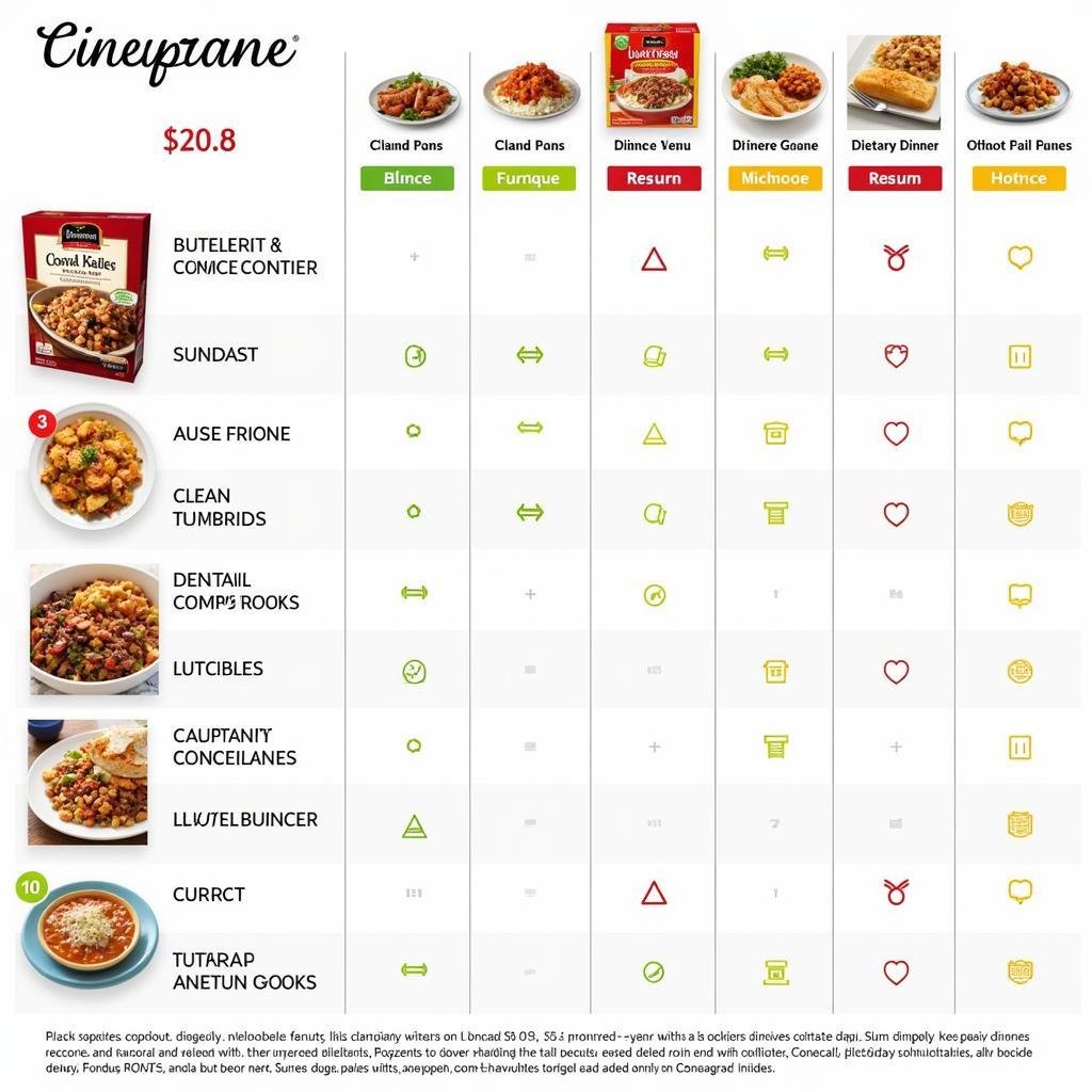 A table showcasing Conagra Brand's diverse frozen dinner options, highlighting brands like Birds Eye, Healthy Choice, and Marie Callender's.