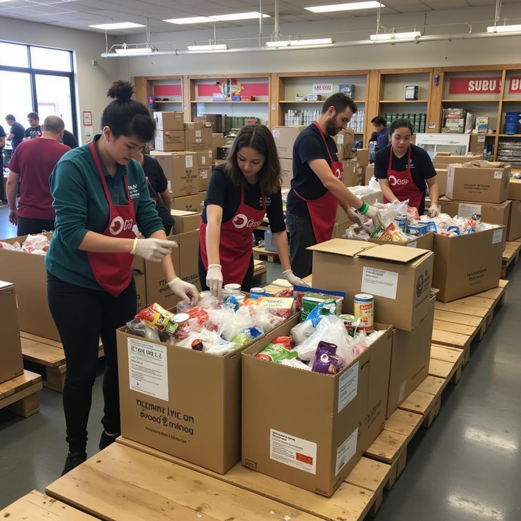 Volunteers Sorting Food at Contra Costa Food Bank