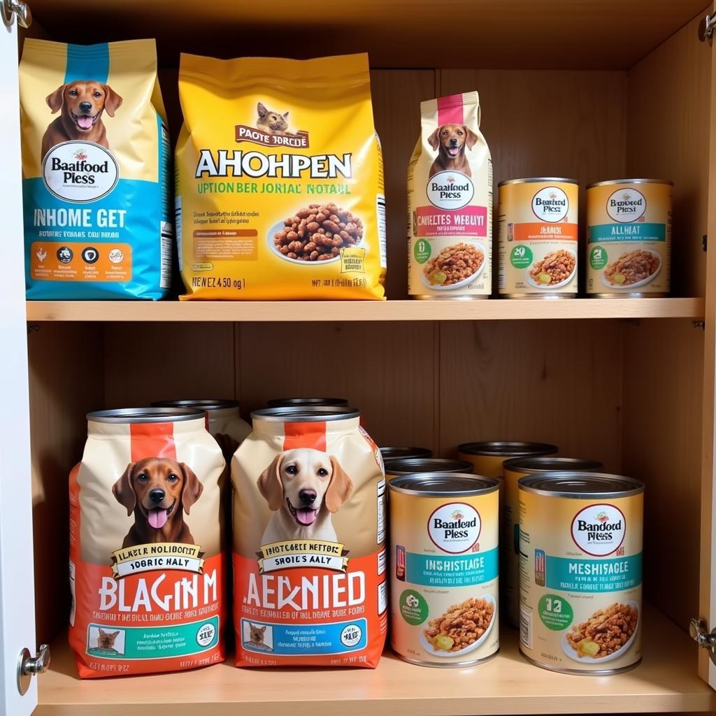 Convenient storage of shelf stable dog food.