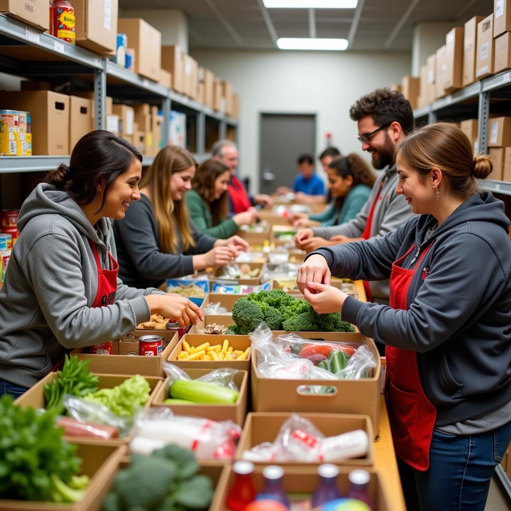 Volunteers Sorting Donations at a Cornerstone Food Pantry