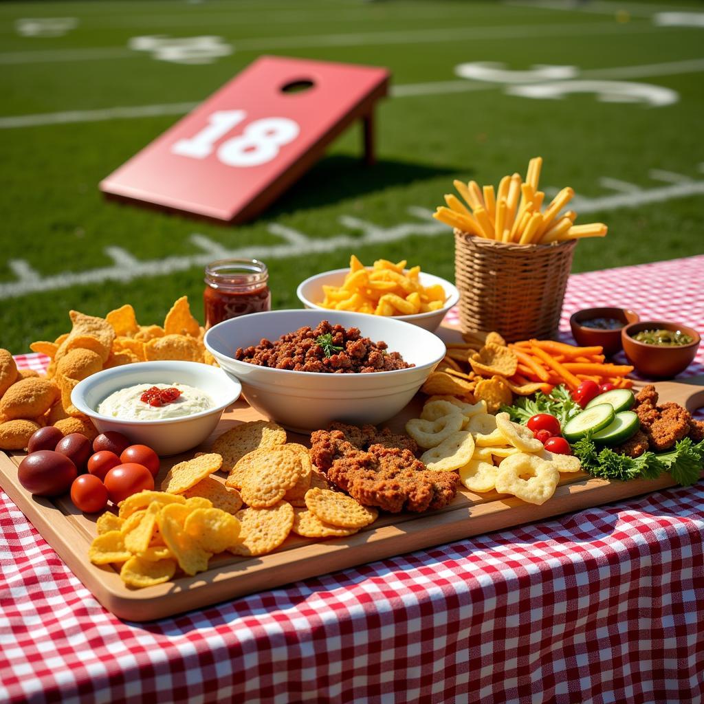 Cornhole Tailgate Spread