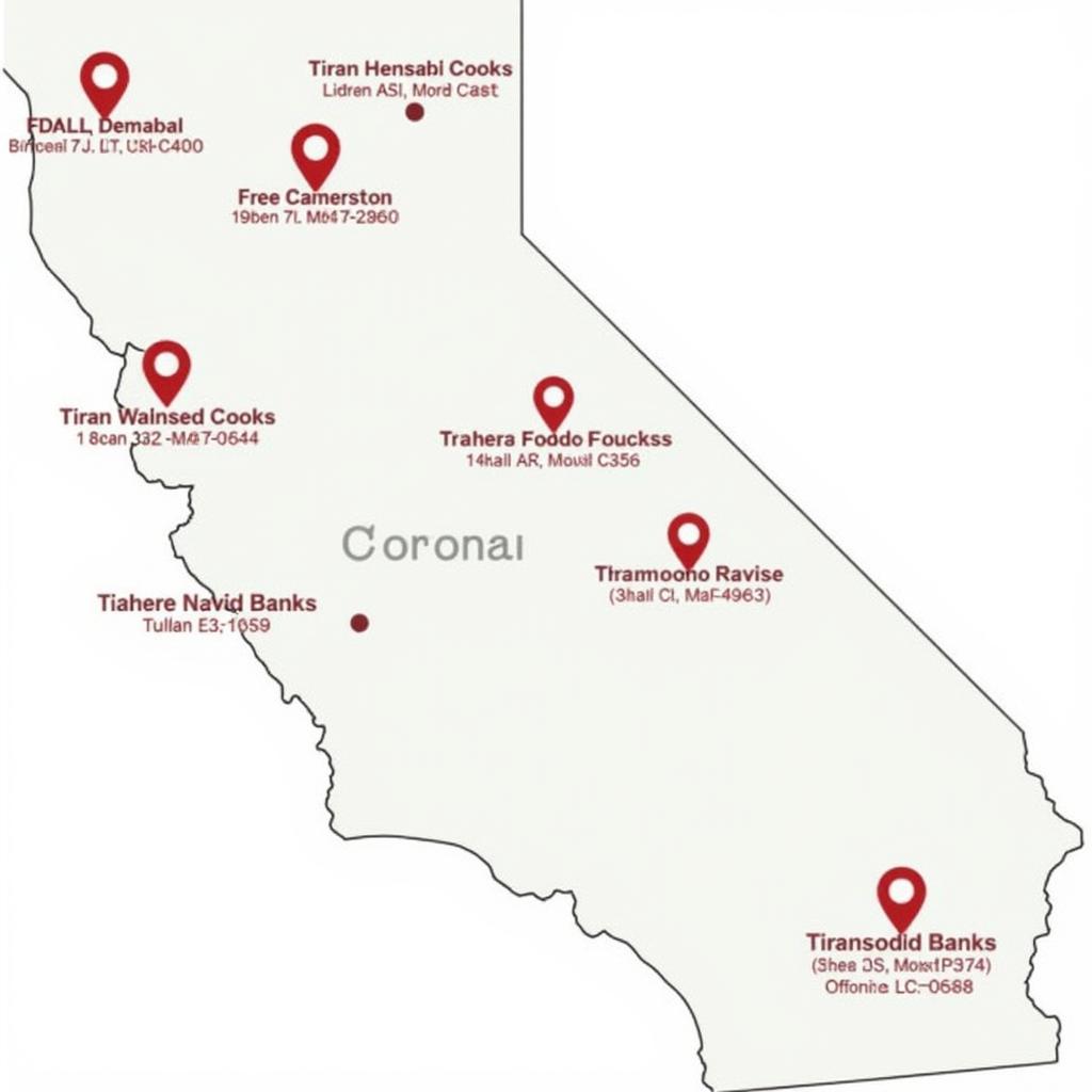 Map of Food Bank Locations in Corona