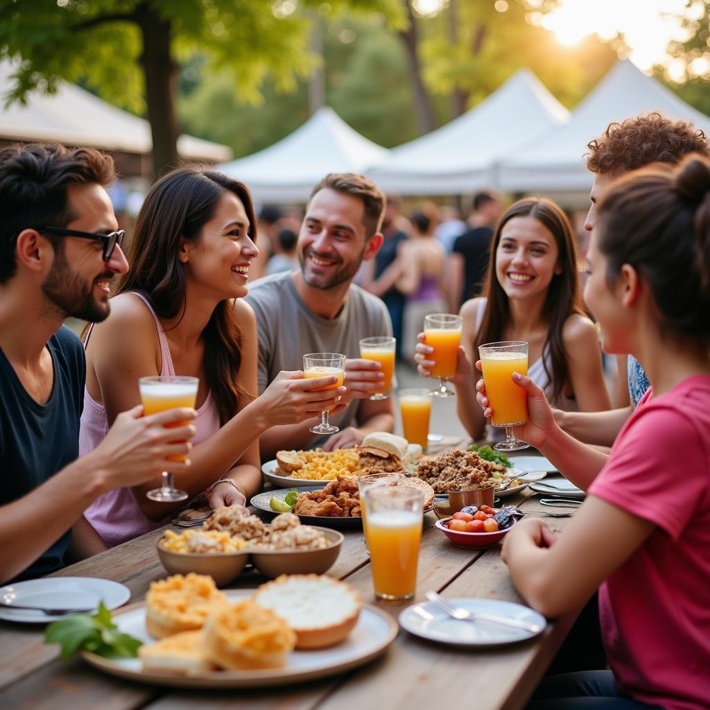 Families Enjoying Food at Cottage Grove Food Truck Festival