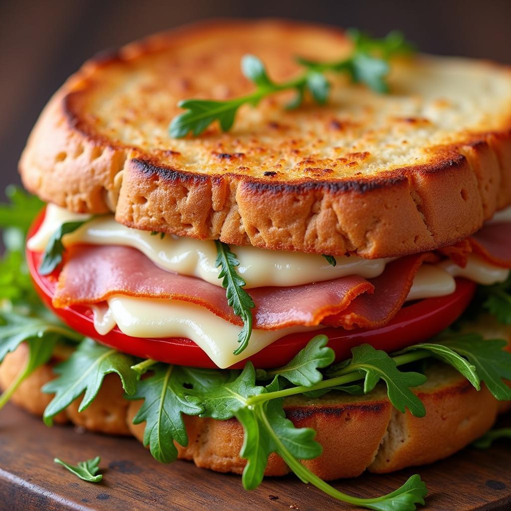 A delicious Italian sandwich featuring cotto ham and cheese