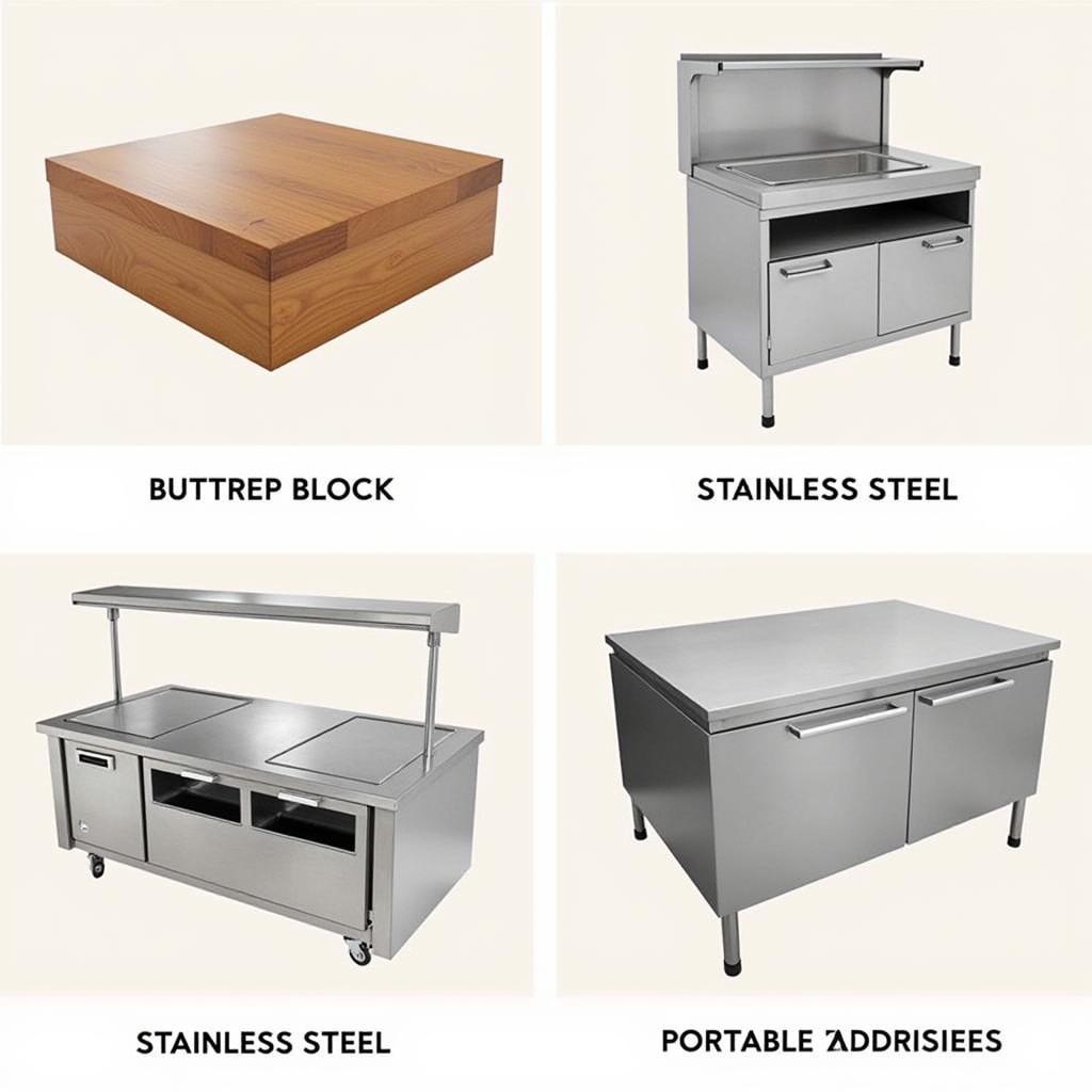 Different types of countertop food prep stations