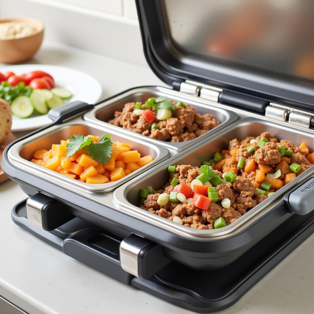 Countertop food warmer with various compartments