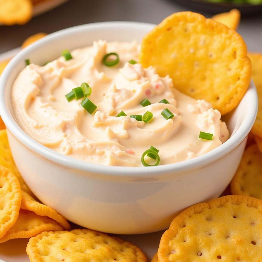 delicious crab rangoon dip in a bowl