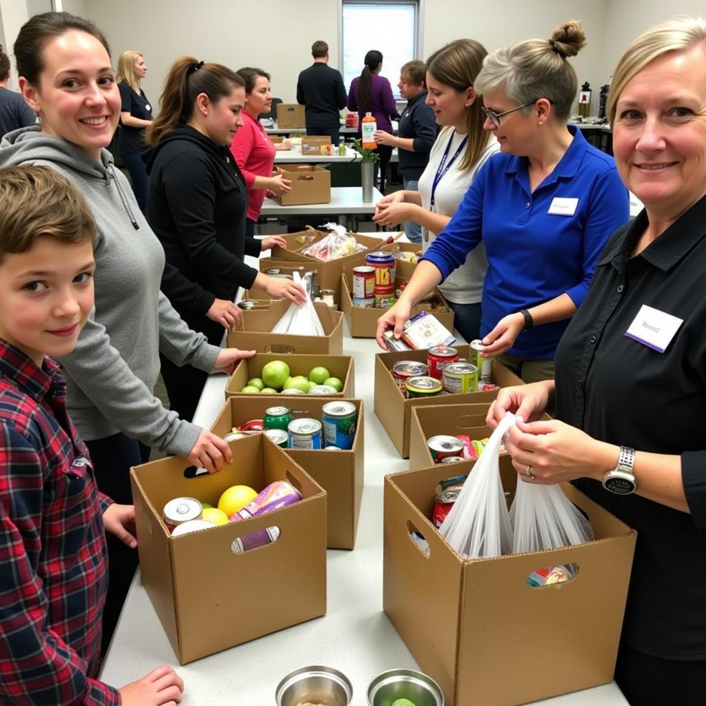 Families receiving food assistance at a Crawford County food pantry