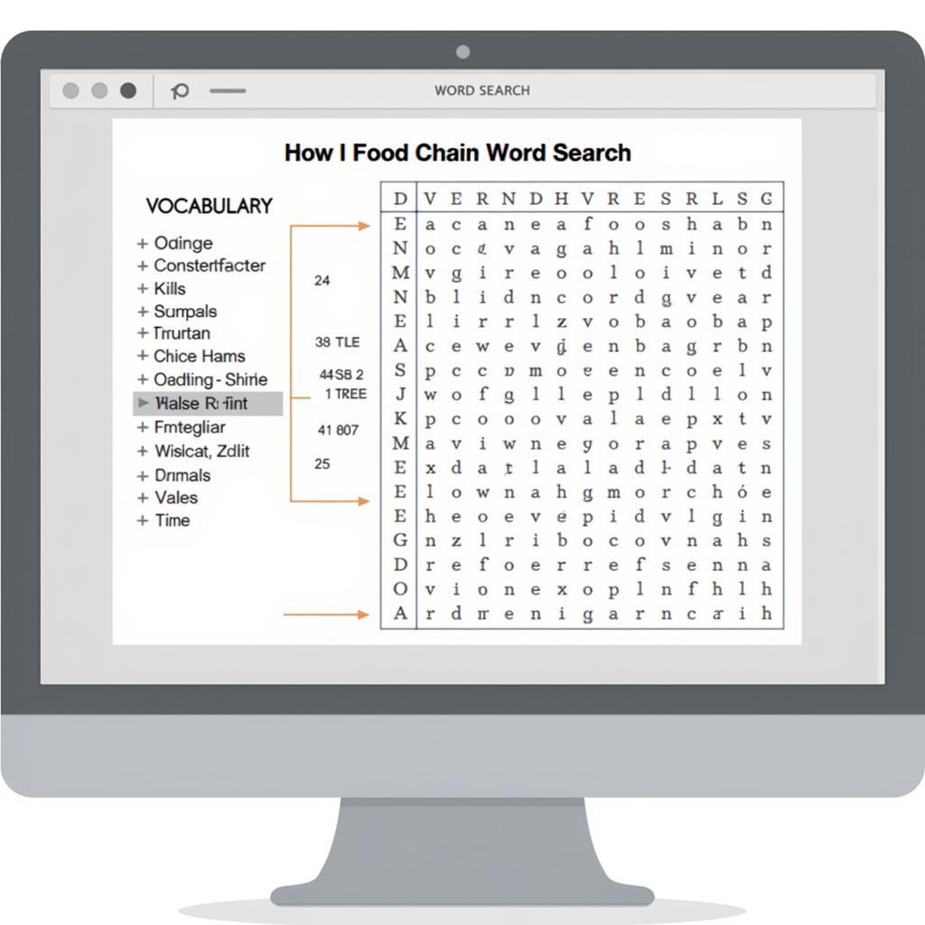 Creating a Food Chain Word Search