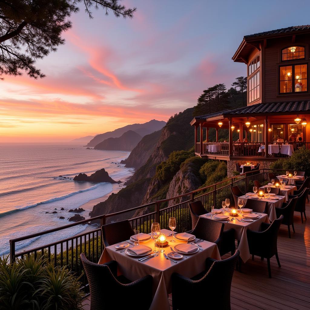 Crescent City restaurant with an ocean view