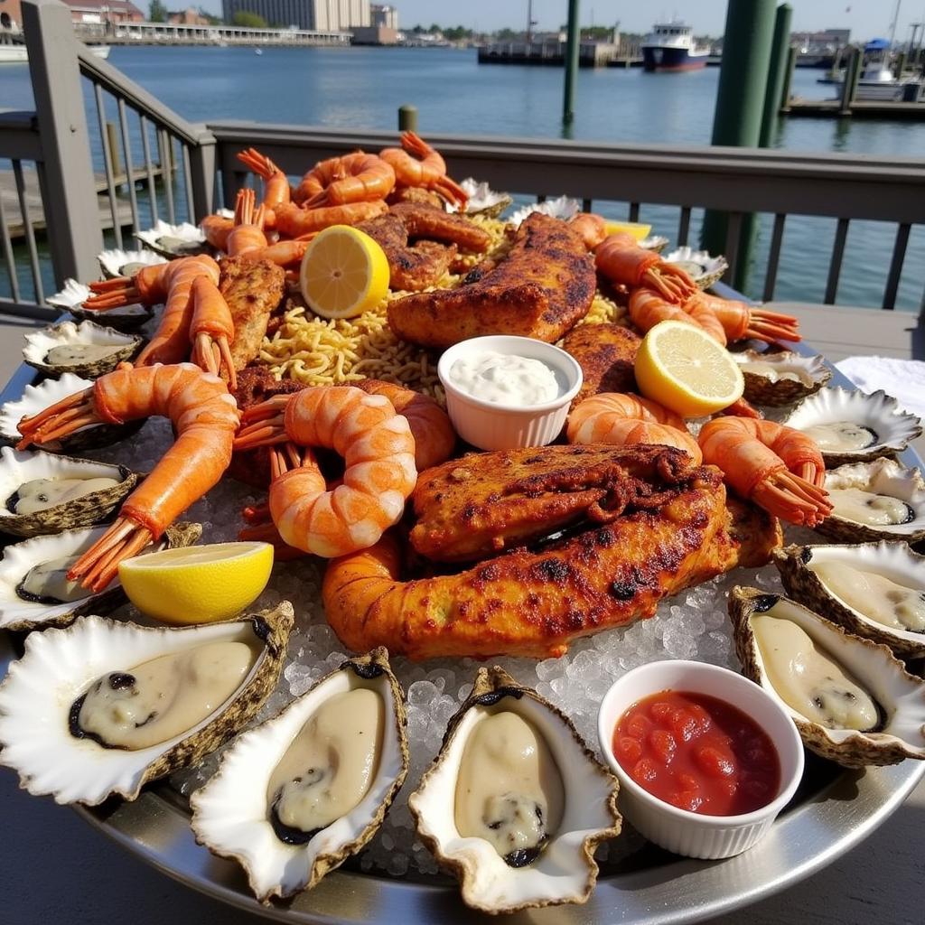 Fresh seafood platter in Crescent City