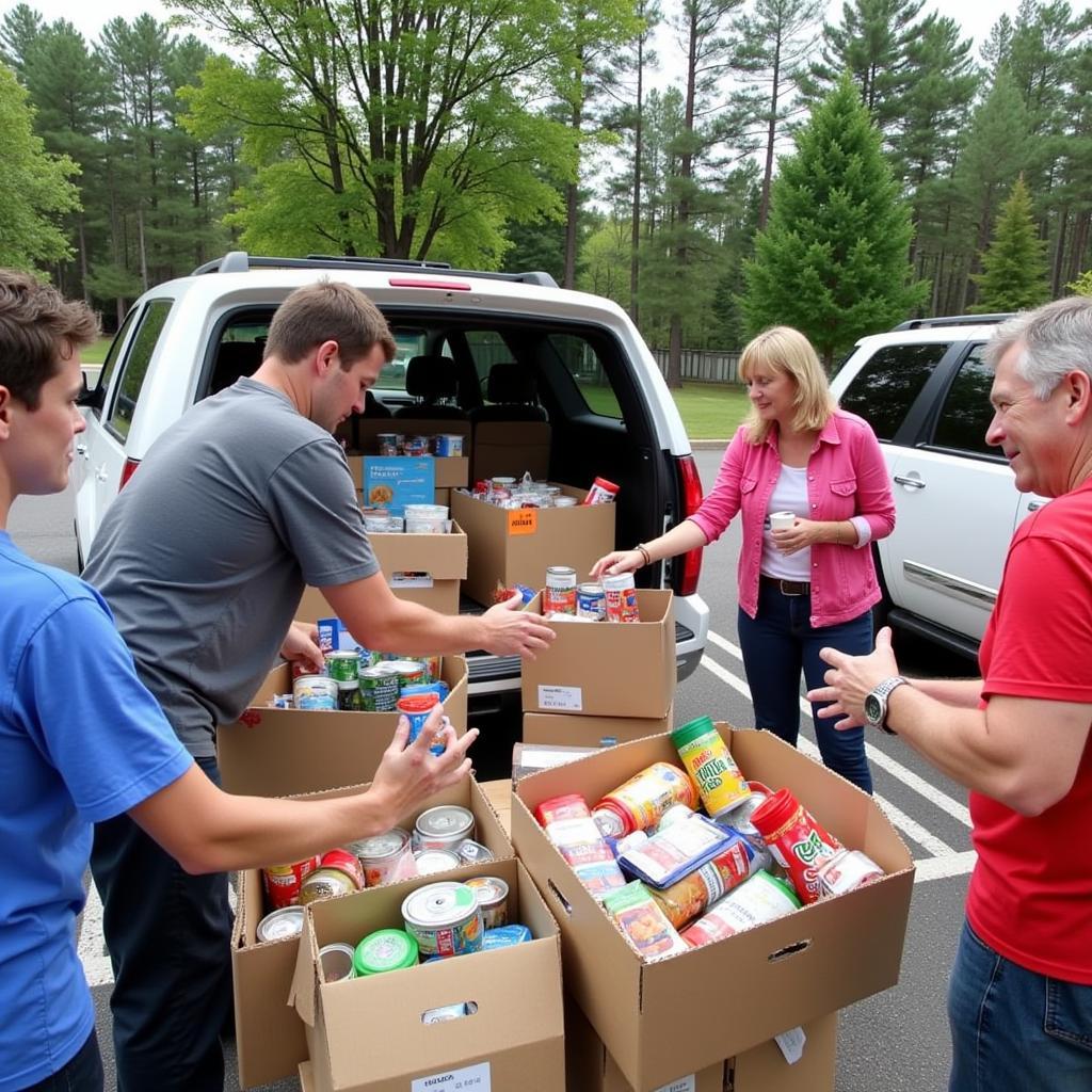 Crosslake Community Members Donating Food at a Food Drive