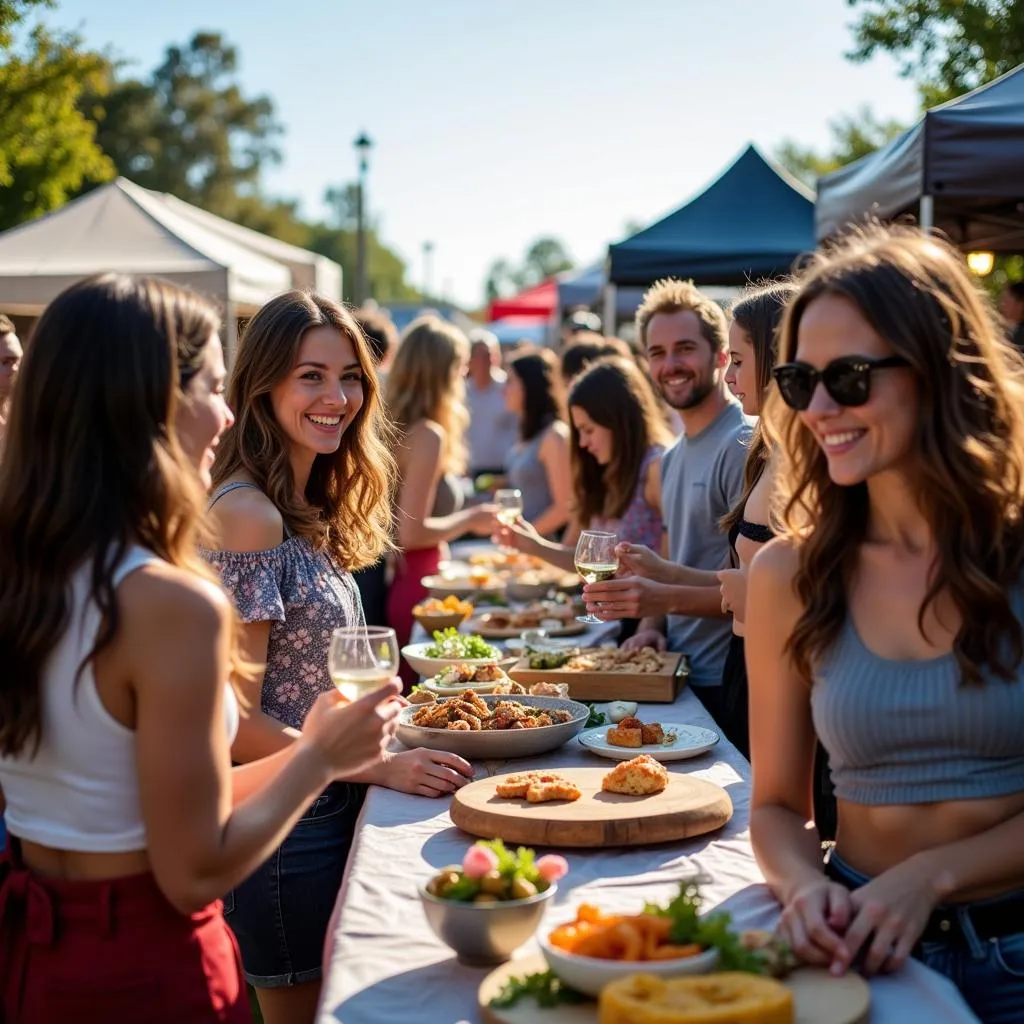 Crowds enjoying the Crystal Springs Wine and Food Festival