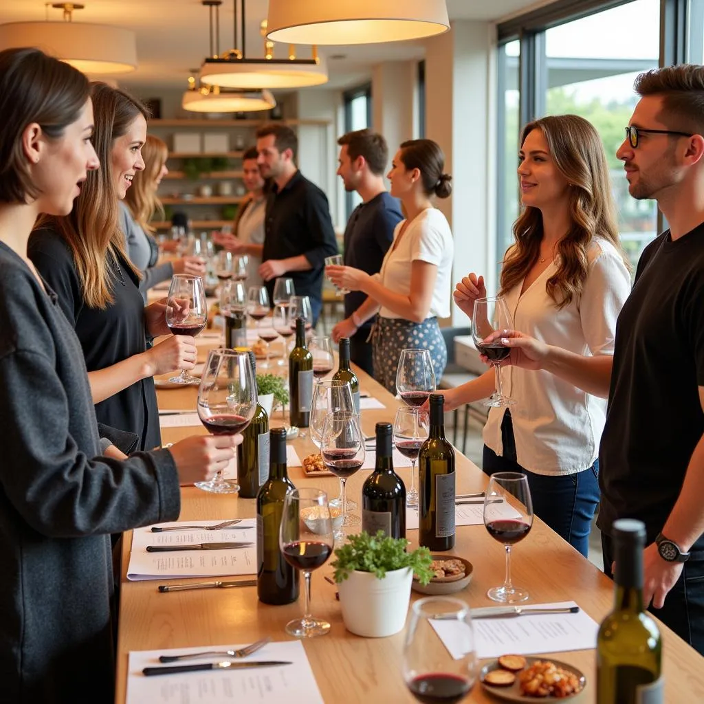 Attendees participating in a wine tasting at the Crystal Springs Wine and Food Festival