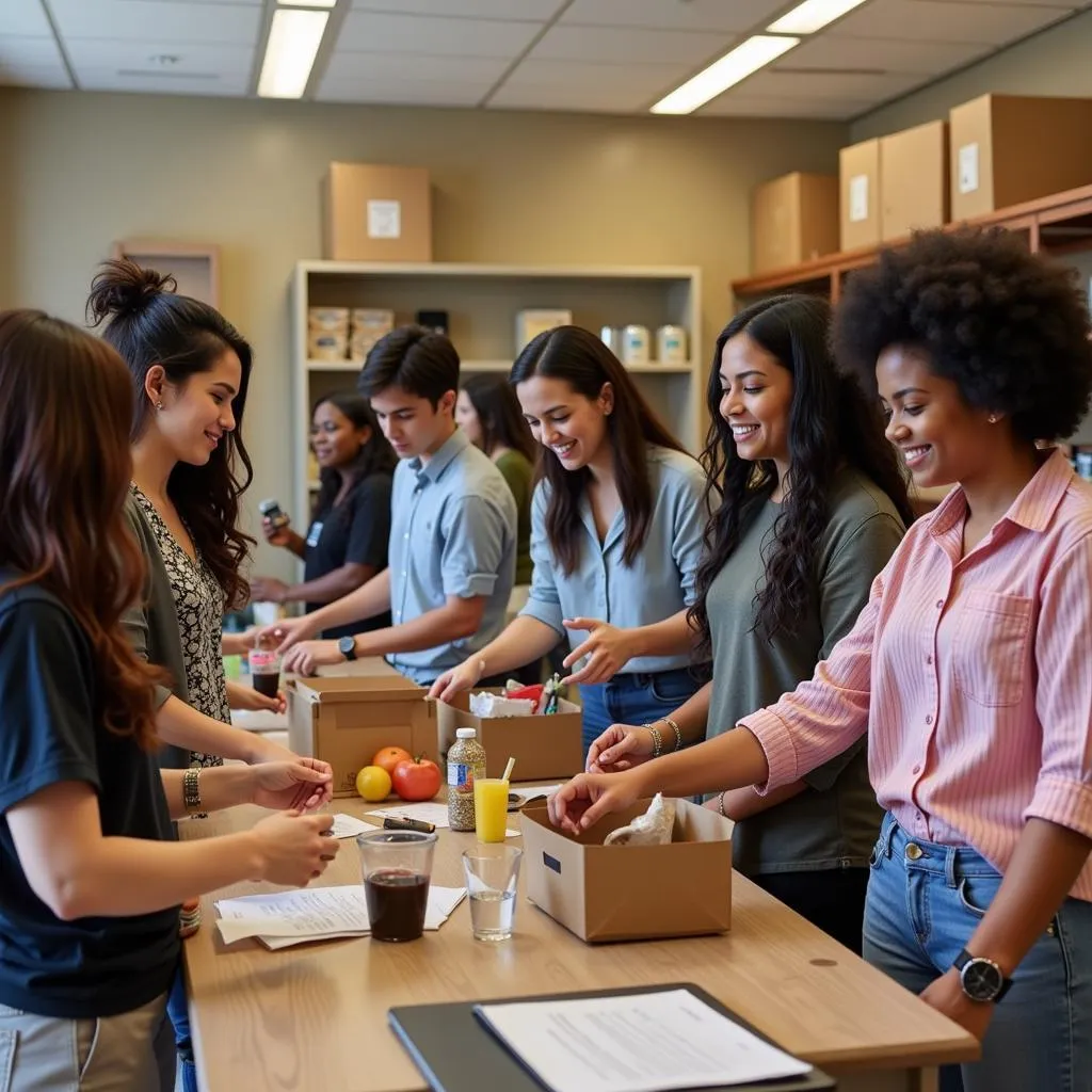 CSULA students accessing the food pantry