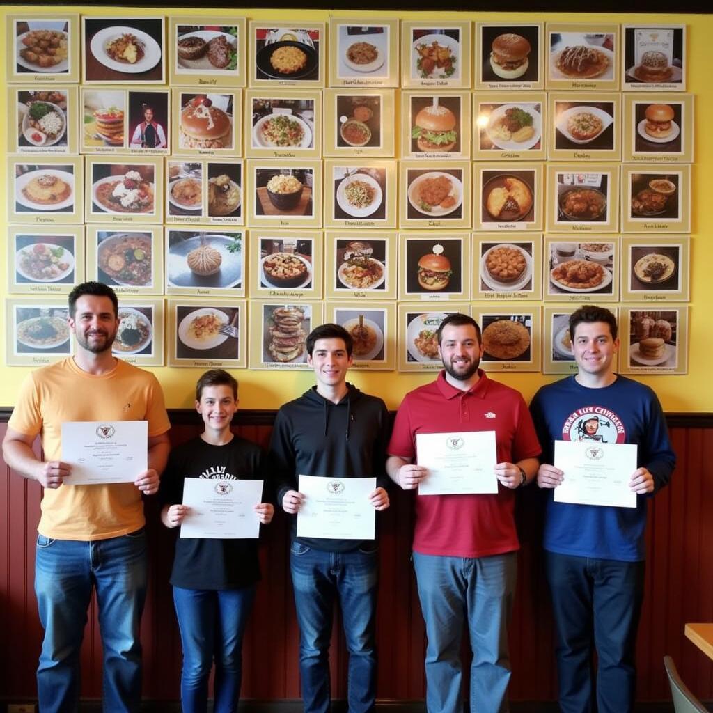 Wall of Fame for food challenge winners in Connecticut