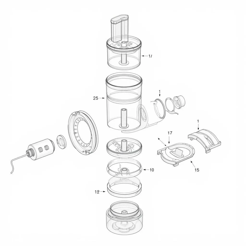 Cuisinart Custom 14 food processor parts exploded view