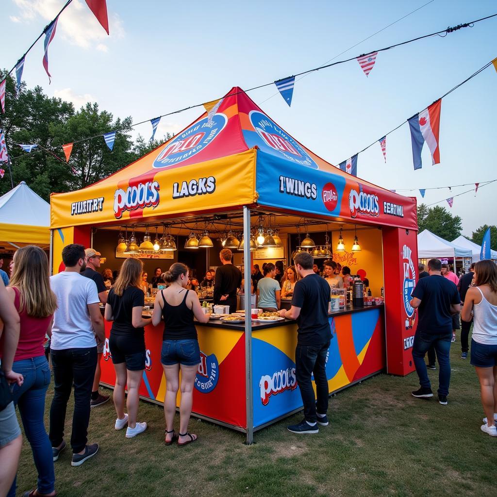 Custom food tent at a busy food festival