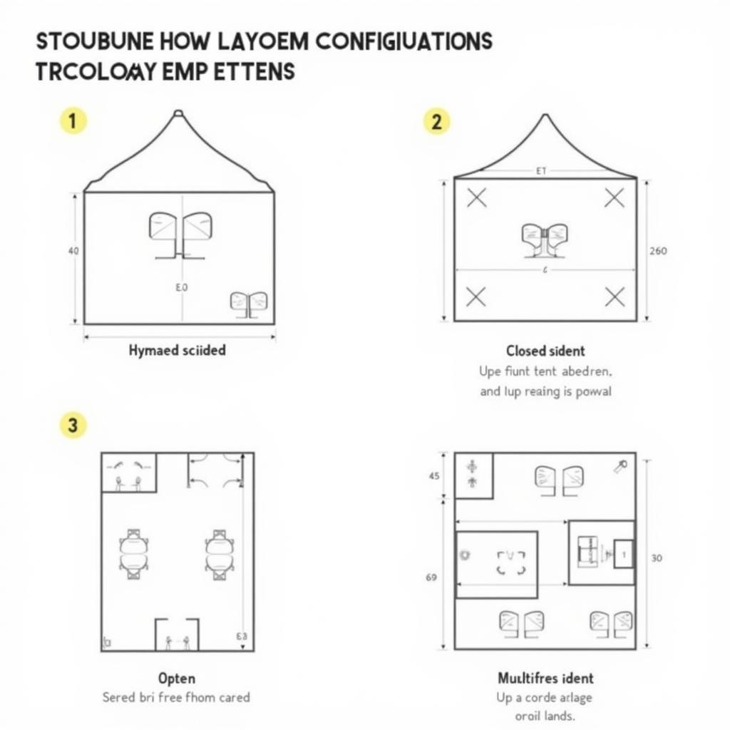 Various layout options for custom food tents