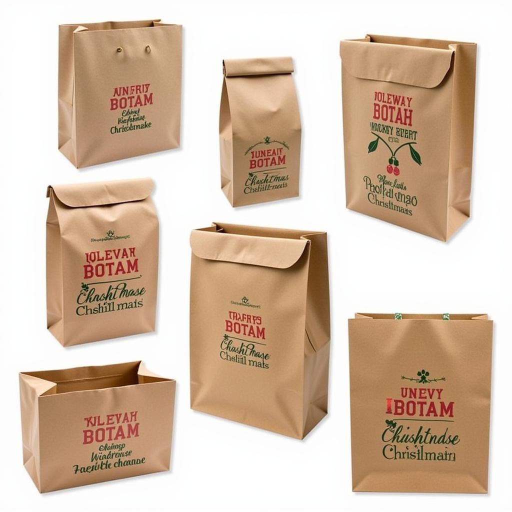 Custom-printed Christmas food bags featuring a company logo