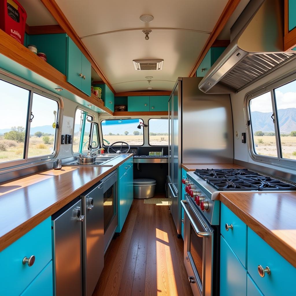 Customized VW Bus Food Truck Interior