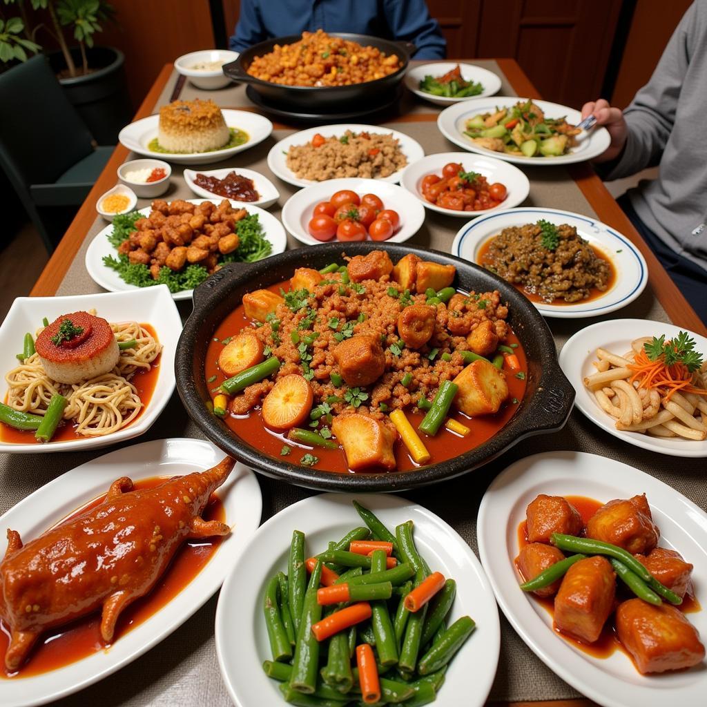 A Vibrant Spread of D and B Chinese Dishes