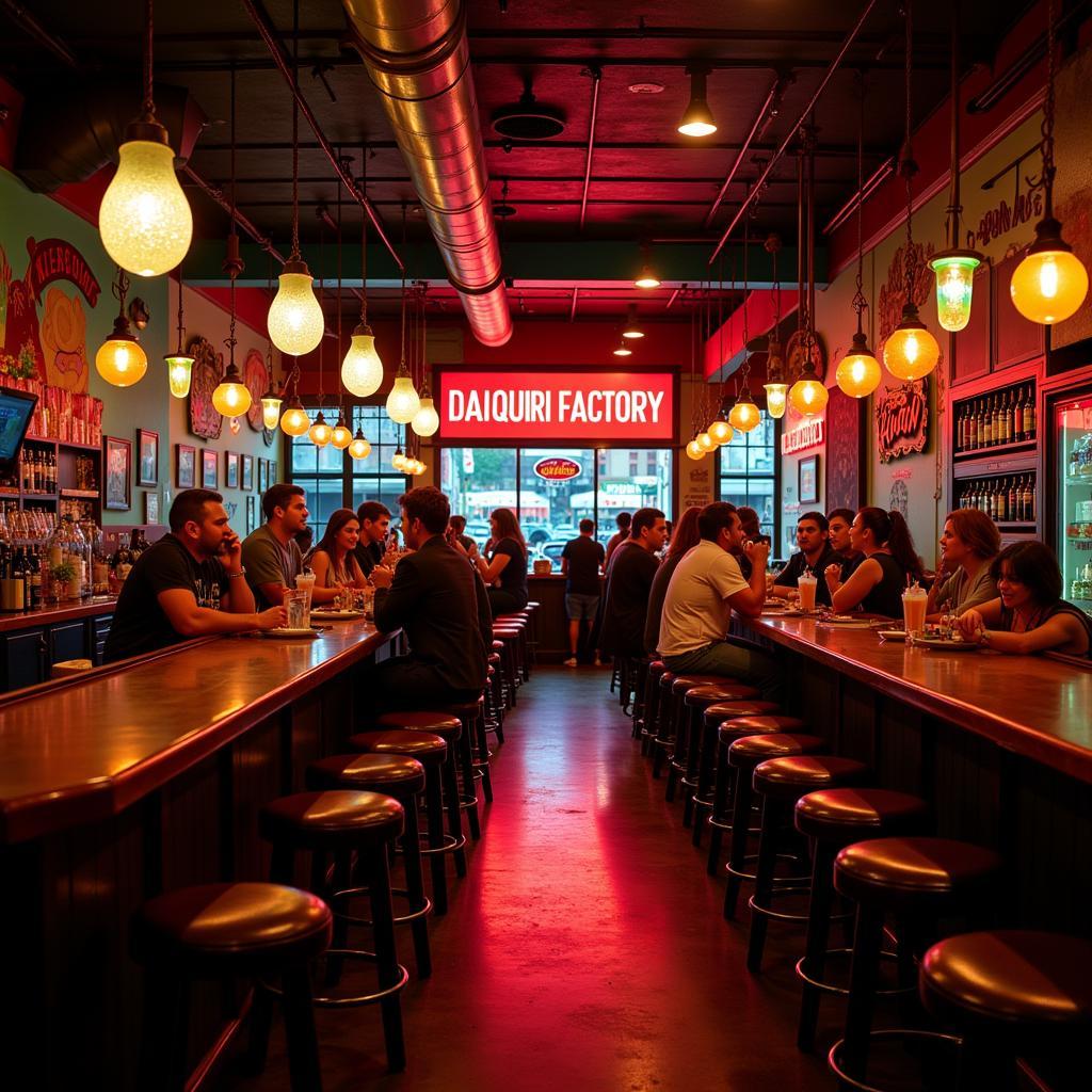 Vibrant and lively interior of the Daiquiri Factory