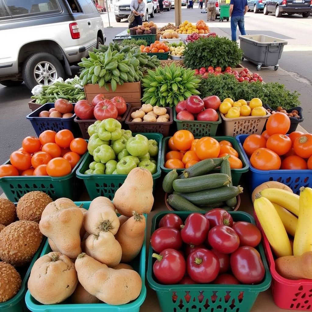 Local farmers' market in Dalhart with fresh produce