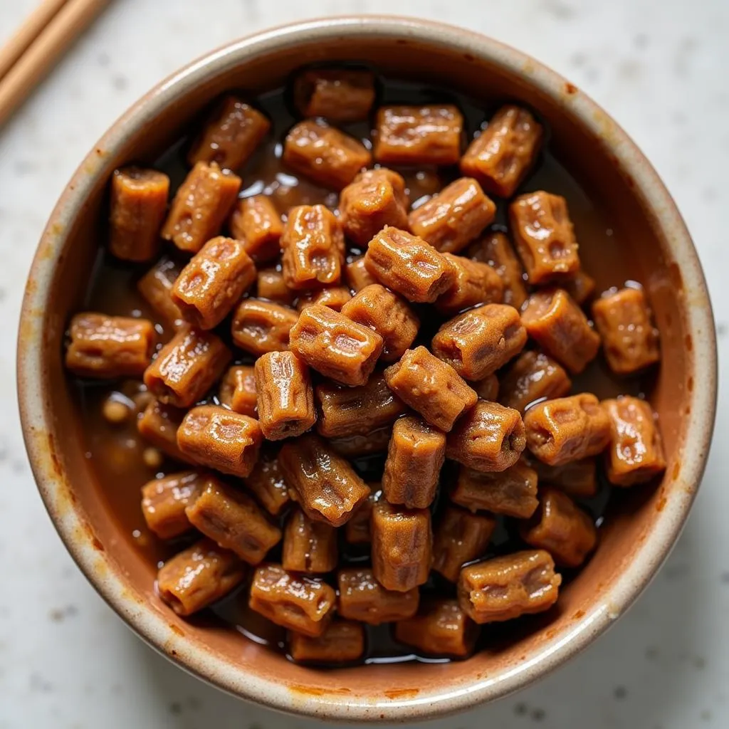 A bowl of Dashi Delights cat food