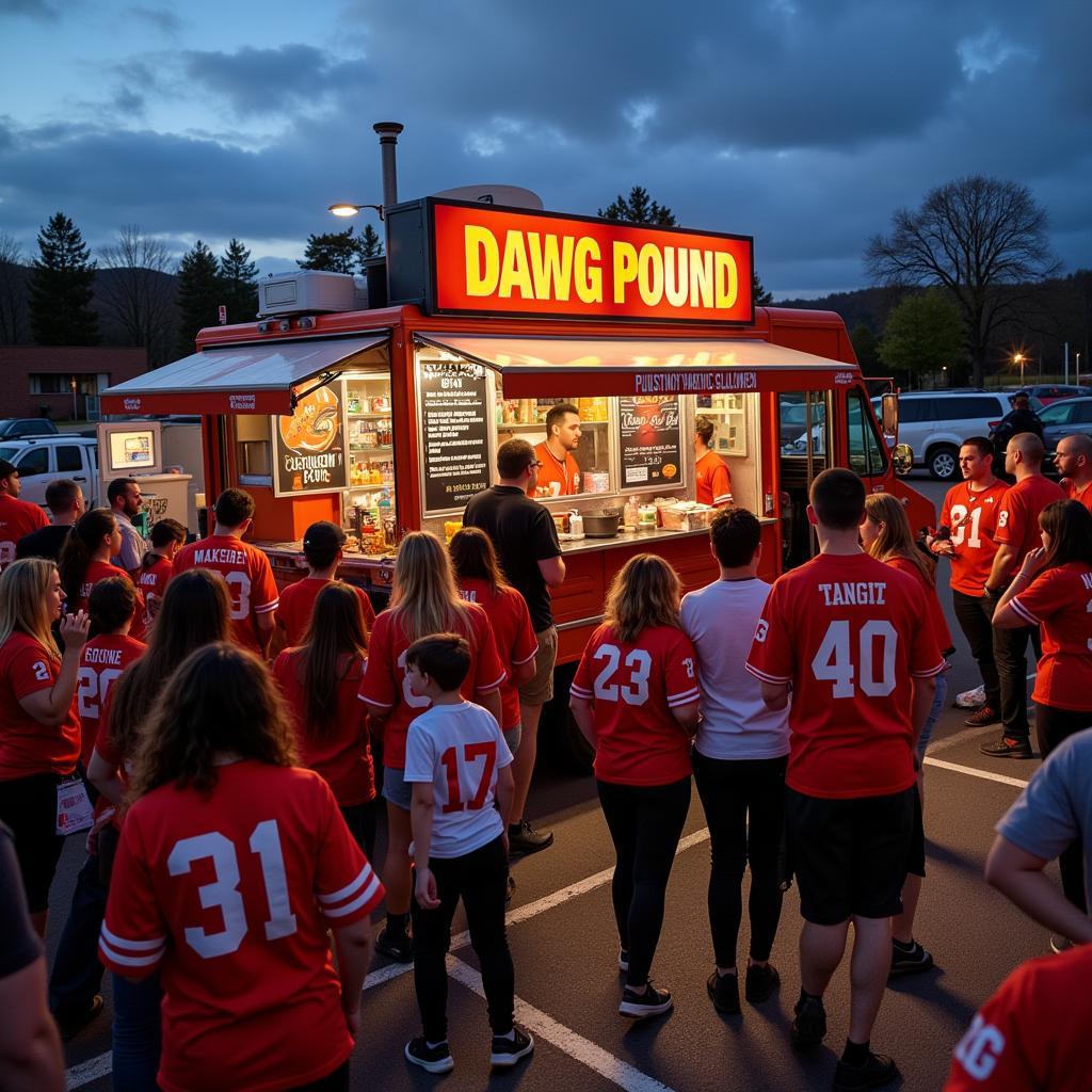 Dawg Pound Food Truck serving fans on game day