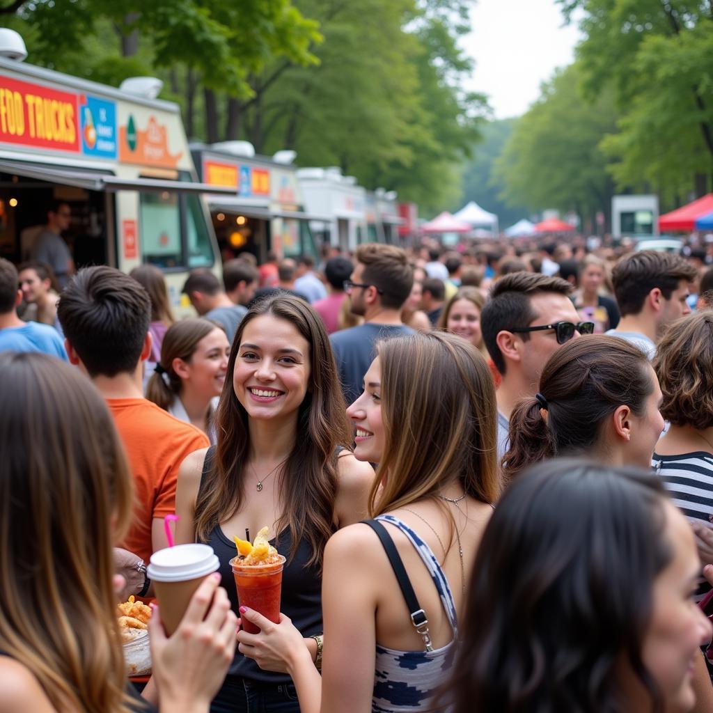 Vibrant Crowd at a DC Food Truck Festival