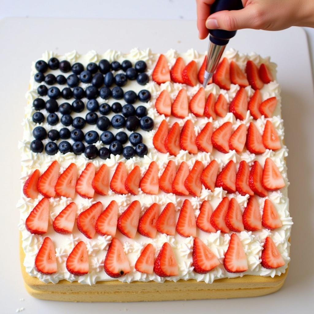 Decorating Angel Food Cake American Flag