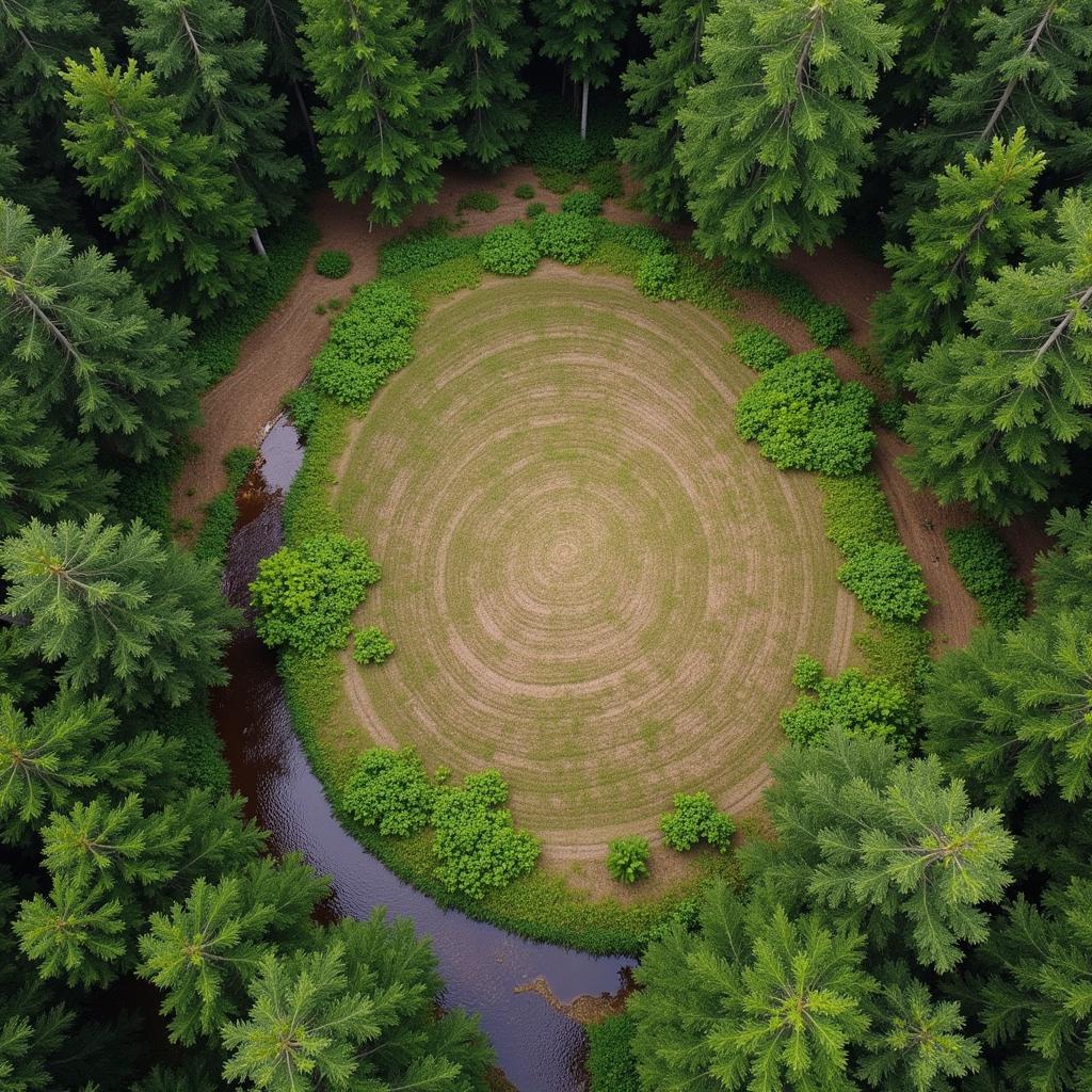 Aerial view of a deer food plot location