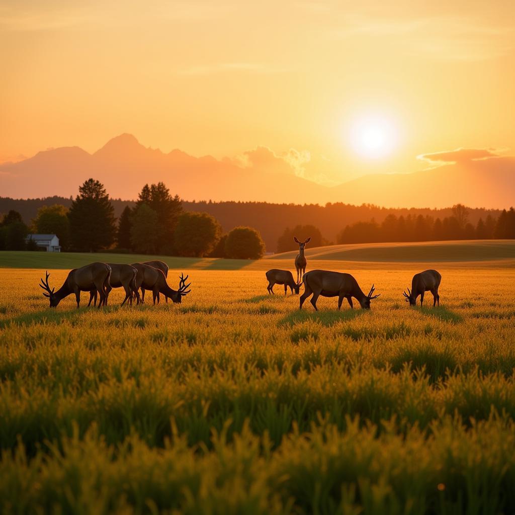 Deer in Alfalfa Field