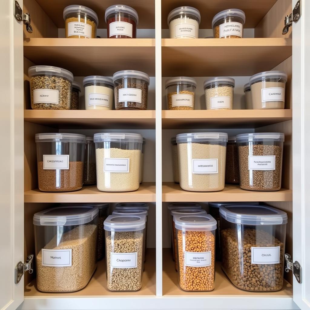 Organized Pantry with Bulk Dehydrated Food