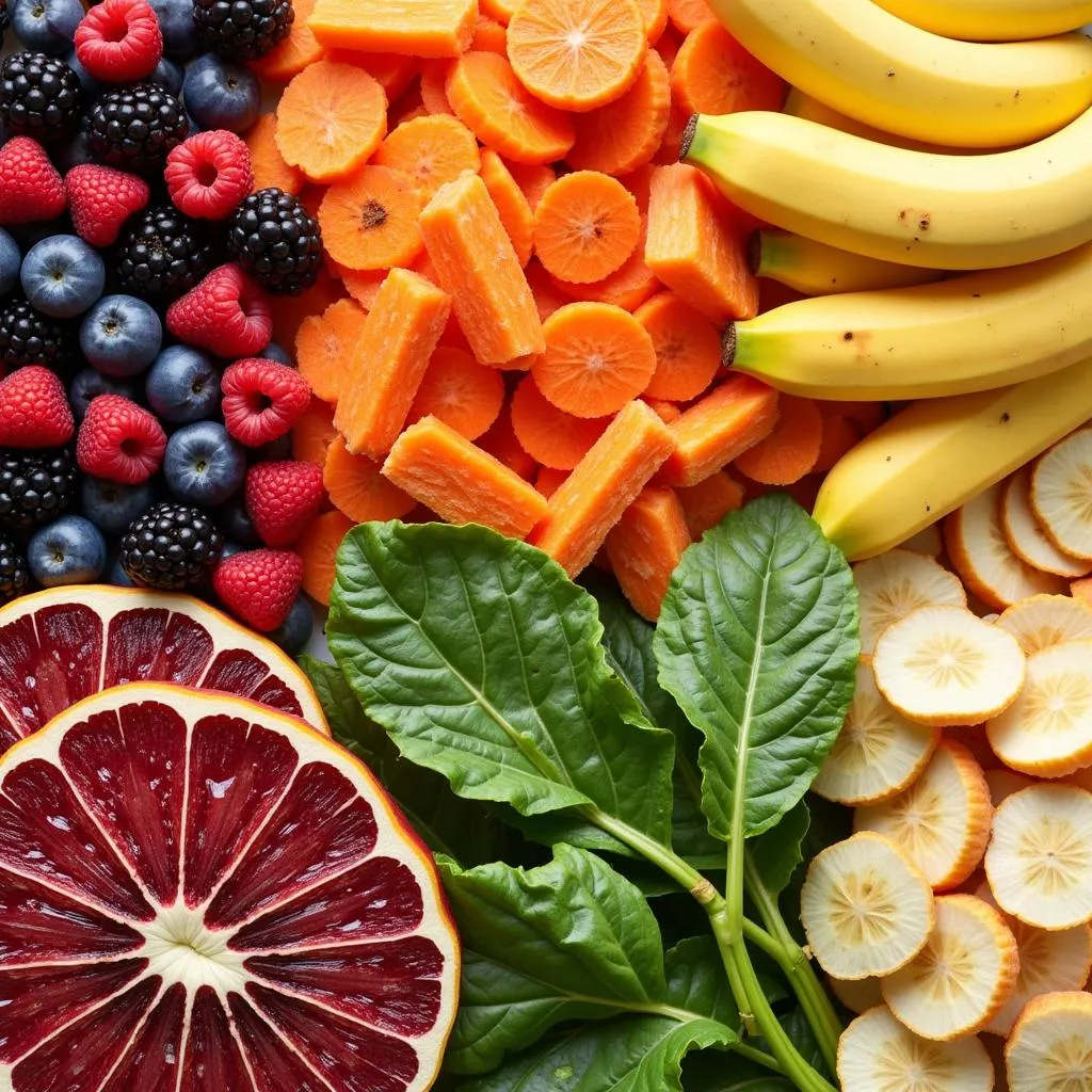 Assortment of Dehydrated Fruits and Vegetables